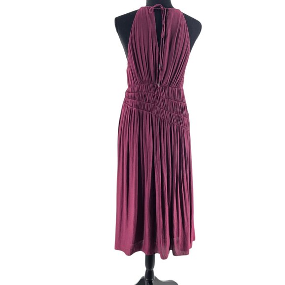 Anthropologie Moulinette Soeurs‎ Smocked Halter Midi Dress in Plum Size 2 - Picture 6 of 6